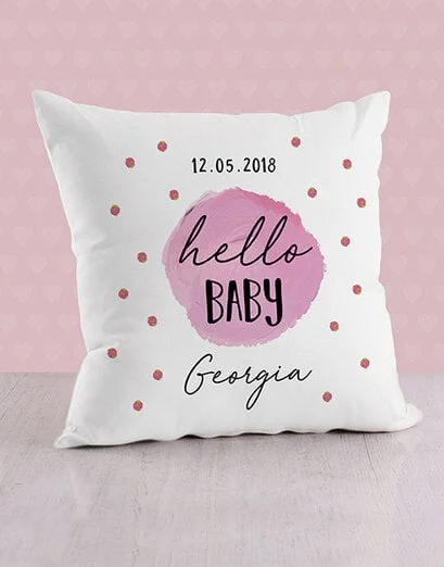 Personalised Purple Dots Baby Scatter Cushion