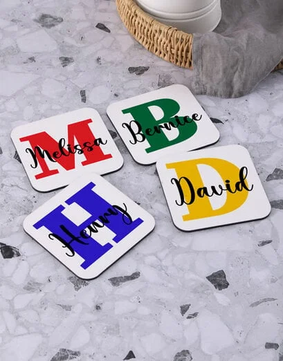 Personalised Rainbow Coaster Set - Product image