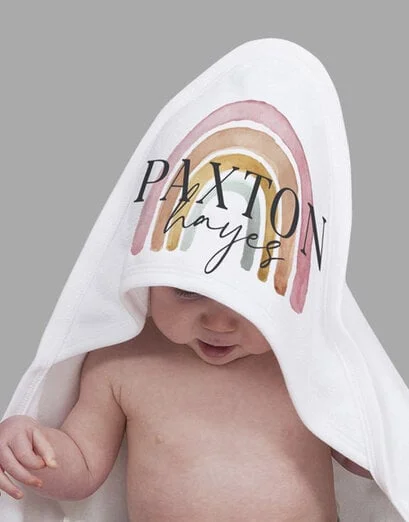 Personalised Rainbow Hooded Towel
