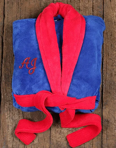 Personalised Red and Blue Fleece Gown