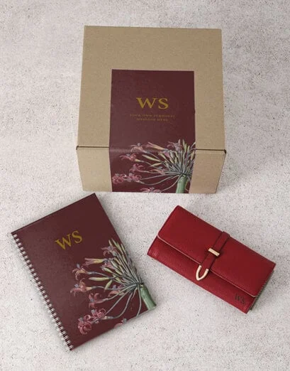 Personalised Red Purse And Notebook - Product image