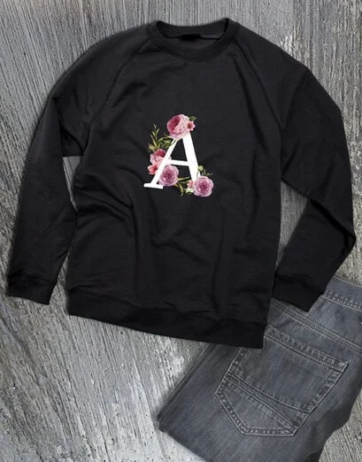 Personalised Rose Initial Sweater - Product image