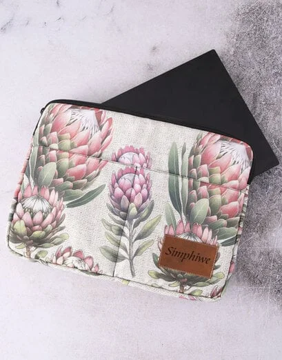 Personalised Rustic Protea Laptop Sleeve - Product image