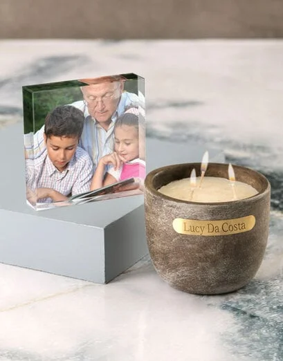 Personalised Rustic Vanilla Scented Candle Set - Product image