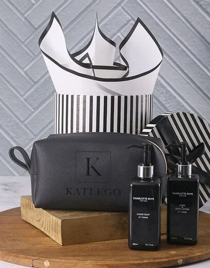 Personalised Sable Gents Leather Washbag - Product image