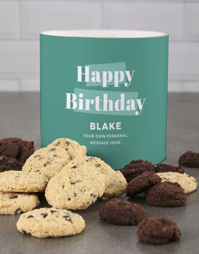 Personalised Sea Green Birthday Cookie Tube - Product image