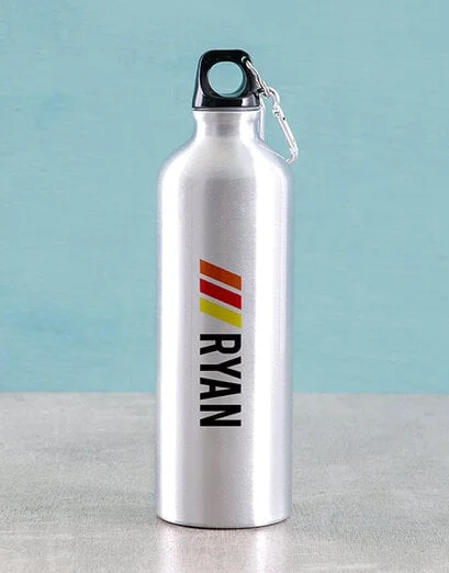 Personalised Silver Racing Stripe Waterbottle - Product image