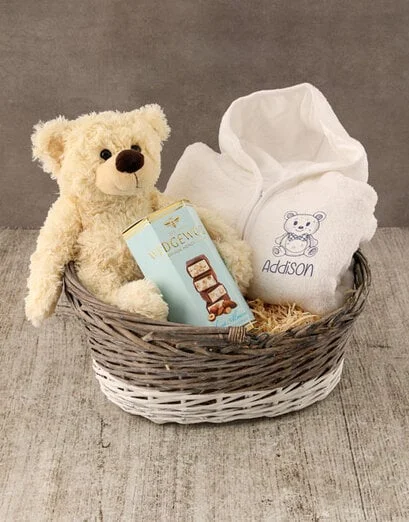 Personalised Sketched Bear Baby Gown