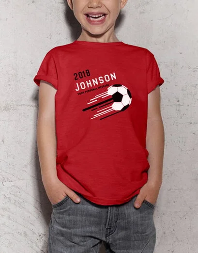 Personalised Soccer Kids Red T Shirt - Product image