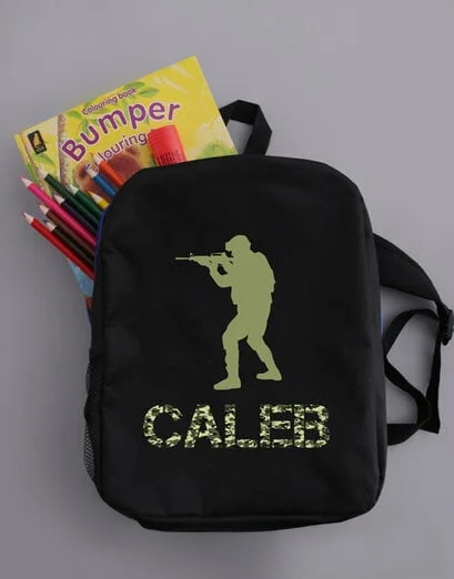 Personalised Soldier Boys Backpack - Product image