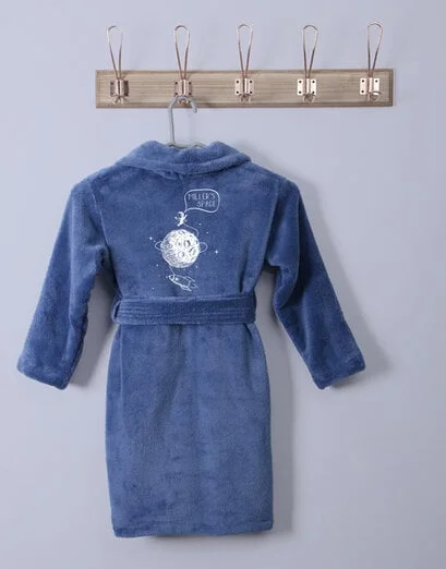 Personalised Space Blue Fleece Gown