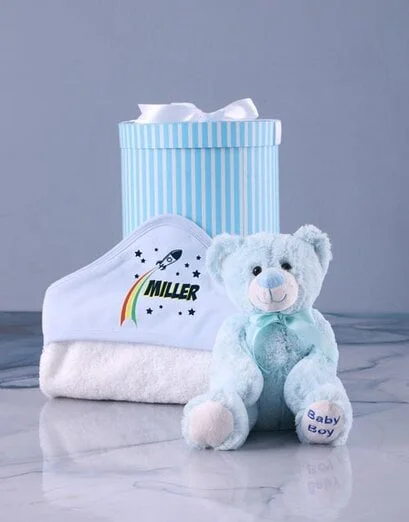 Personalised Spaceship Hooded Towel - Product image