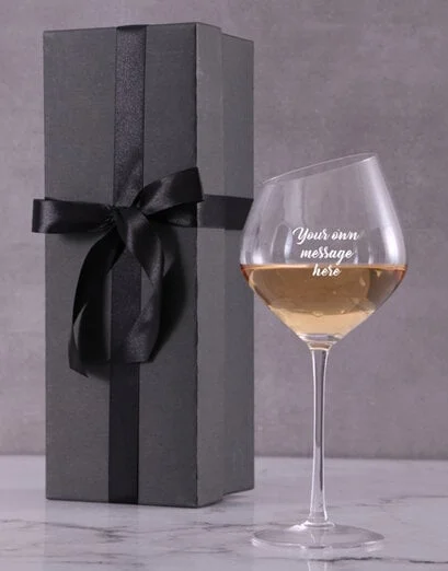 Personalised Special Text Slanted Wine Glass - Product image