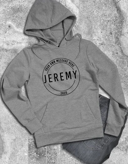 Personalised Stamp Grey Hoodie - Product image