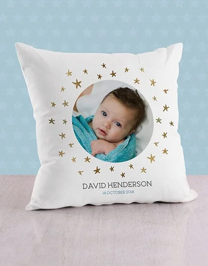 Personalised Stars and Portrait Scatter Cushion - Product image