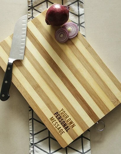 Personalised Striped Bamboo Chopping Board - Product image