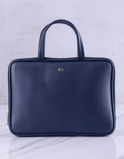 Personalised Stylish Navy Laptop Bag - Product image