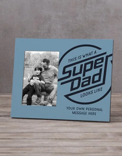 Personalised Super Dad Photo Frame