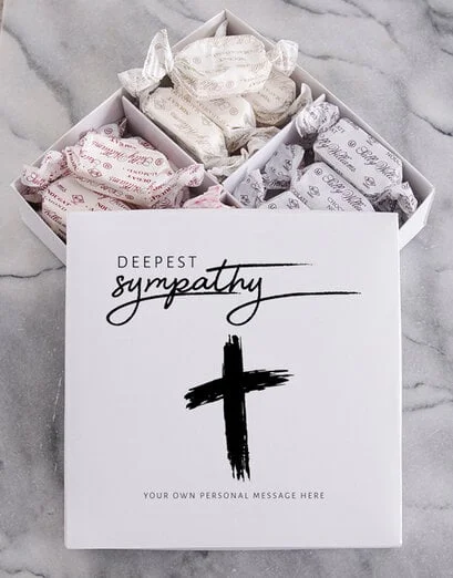 Personalised Sympathy Cross Nougat Box - Product image