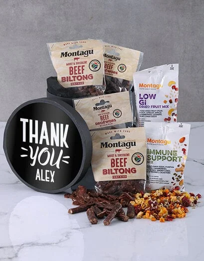 Personalised Thank You Biltong Hat Box - Product image