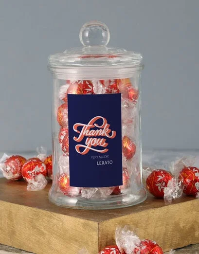 Personalised Thank You Lindt Candy Jar - Product image