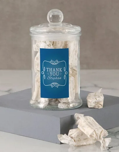 Personalised Thank You Nougat Candy Jar - Product image