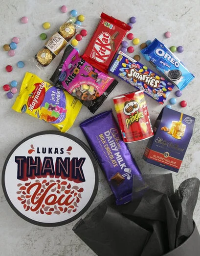 Personalised Thank You Sweet Hat Box - Product image