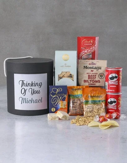 Personalised Thinking Of You Snack Hat Box - Product image
