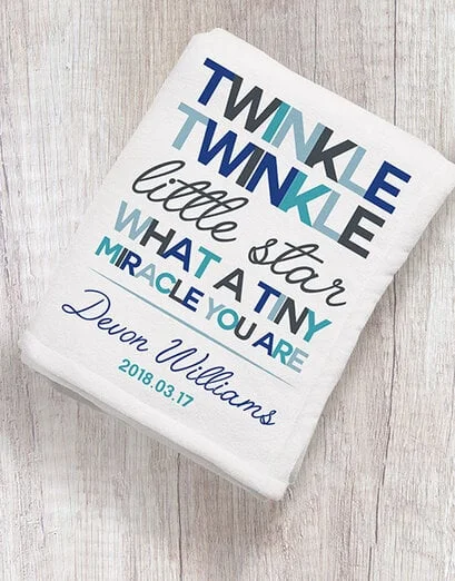 Personalised Twinkle Twinkle Boy Fleece Blanket - Product image