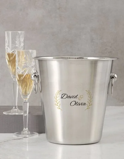 Personalised Two Name And Leaf Ice Bucket - Product image