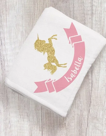 Personalised Unicorn Baby Fleece Blanket - Product image