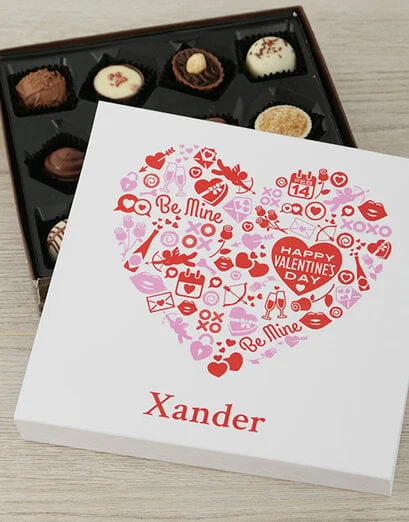 Personalised Valentine Heart Choc Tray - Product image
