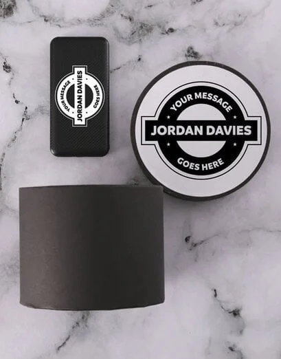 Personalised Vintage Badge Powerbank Tube - Product image