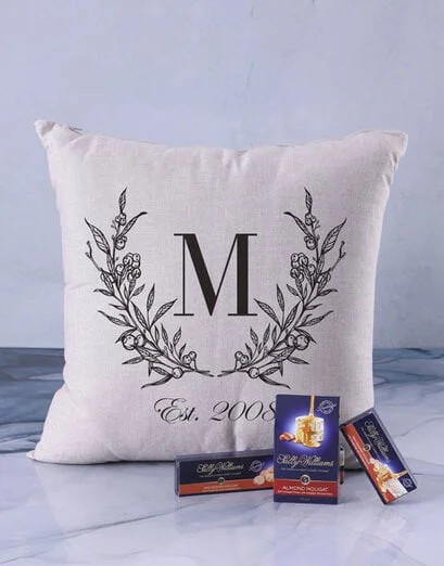 Personalised Vintage Initial Scatter Cushion - Product image