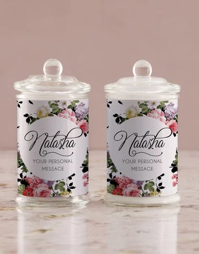 Personalised Vintage Rose Candle Jar - Product image