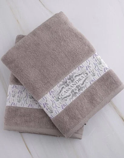 Personalised Vintage Stone Towel Set - Product image