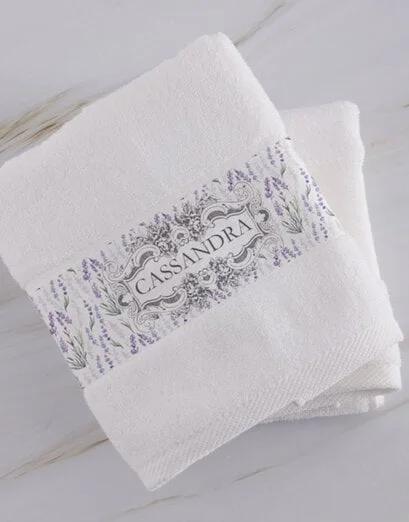 Personalised Vintage White Towel Set - Product image