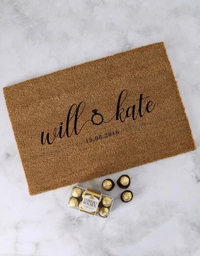 Personalised Wedding Ring Doormat - Product image