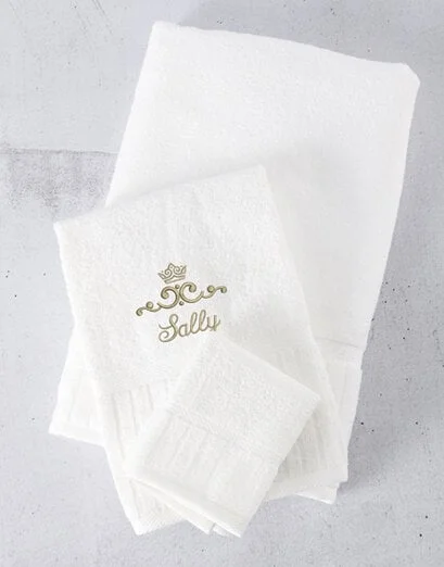 Personalised White And Gold Towel Set - Product image