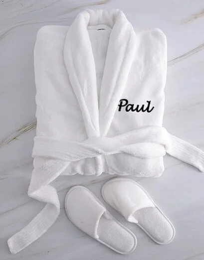 Personalised White Gown And Slippers Set - Product image