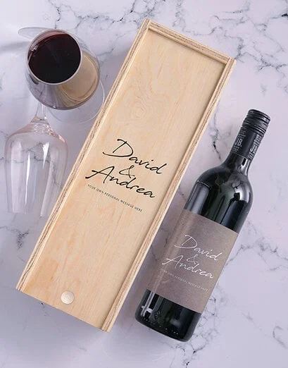 Personalised Wine Bottle and Crate - Product image