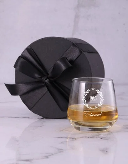 Personalised Year And Name Whiskey Glass Set - Product image