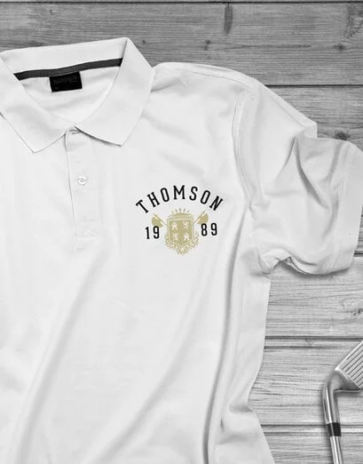 Personalised Year Badge Golf Shirt - Product image