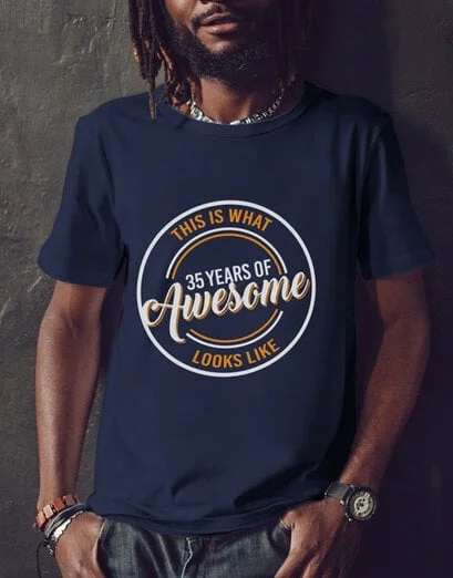 Personalised Years Of Awesome Navy Shirt - Product image