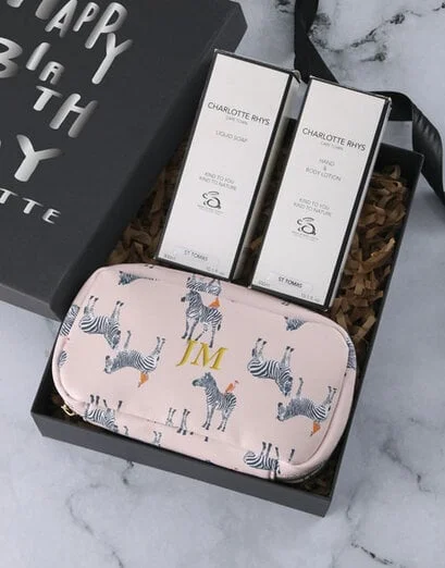 Personalised Zebra Cosmetic Birthday Set - Product image