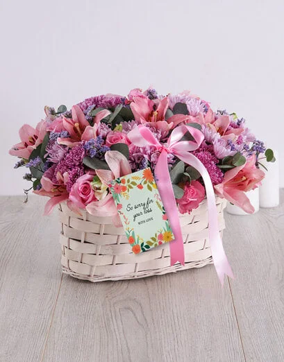 Pink and Purple Sympathy Basket - Product image