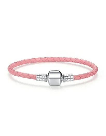 Pink Leather Cord Bracelet