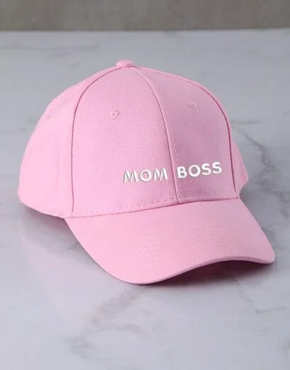 Pink Mom Boss Embroidered Cap - Product image