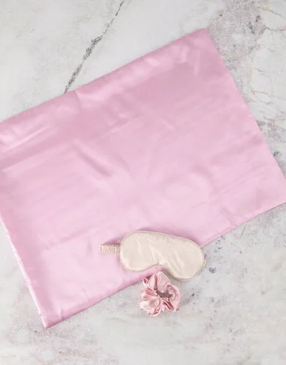 Pink Satin Pillowcase Hamper