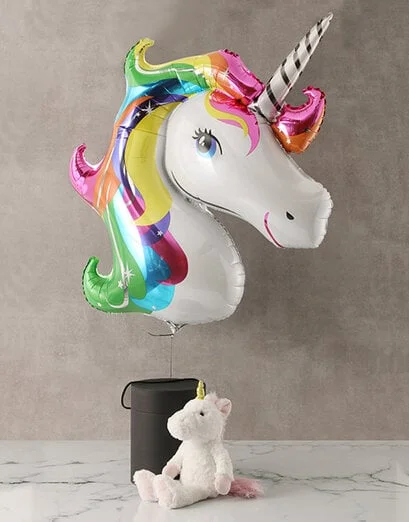 Plush Unicorn and Balloon Box - Product image